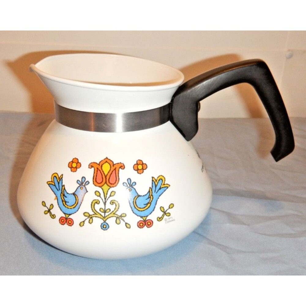 Corning Ware P-104 Country Festival Blue Birds 6 Cup Teapot 1975 NO LID